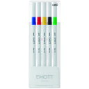 【40%OFF!!】EMOTT(エモット) 水性サインペン 5色セット No.1 ビビッドカラー