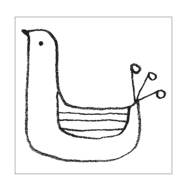 オスコラボ カタチ×ソラモヨウスタンプ sitting bird