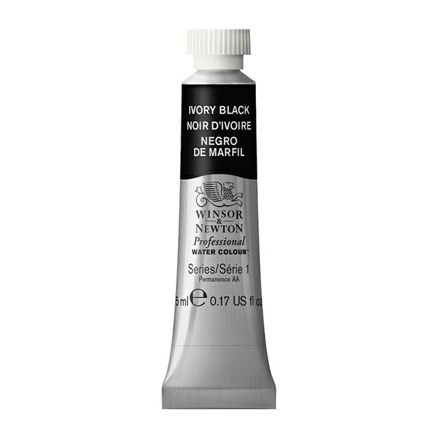 Rakuten - W&N プロフェッショナル・ウォーターカラー 5ml 331 アイボリーブラック