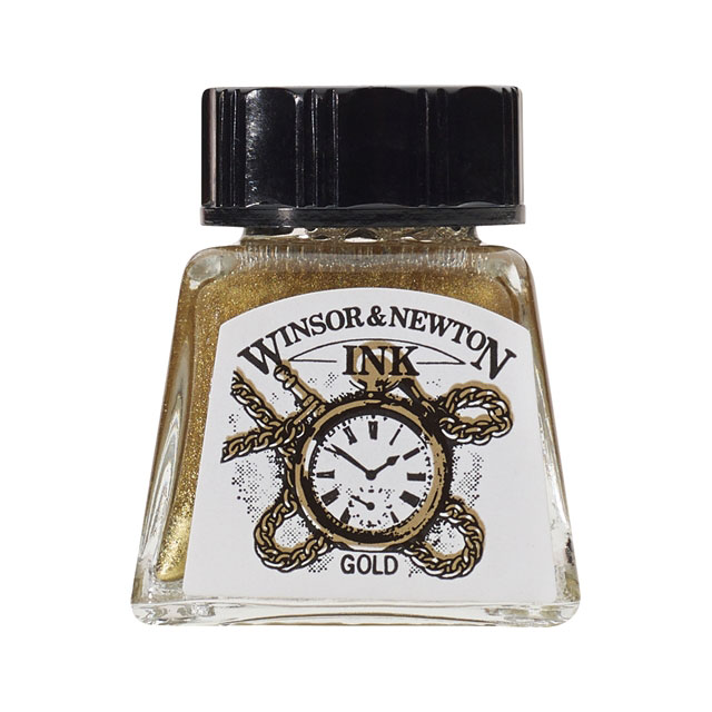 W&N ドローイングインク 14ml ボトル 283 ゴールド