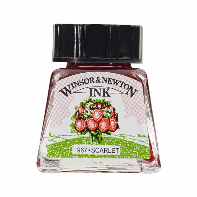 Rakuten - W&N ドローイングインク 14ml ボトル 601 スカーレット