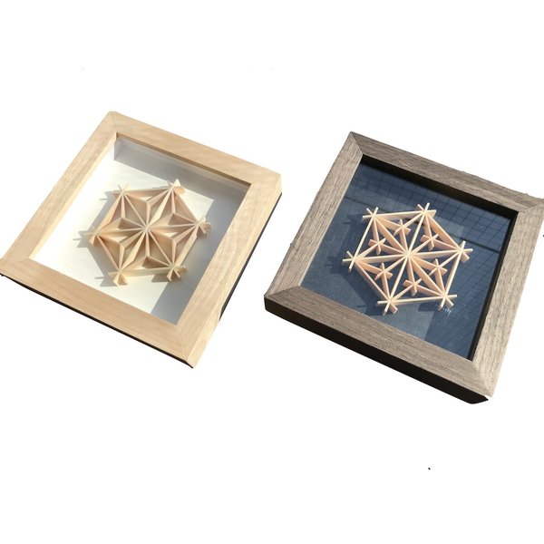 【送料無料】組子 細工 Art Frame Cube　kumiko アート フレーム キューブ 　母の日 飾り 置物 ウォールアート　壁掛け 和雑貨 和モダン 和風 伝統 工芸 技法 お祝い 贈答 インテリア 日本 japan 外国人 お土産 おみやげ 職人技