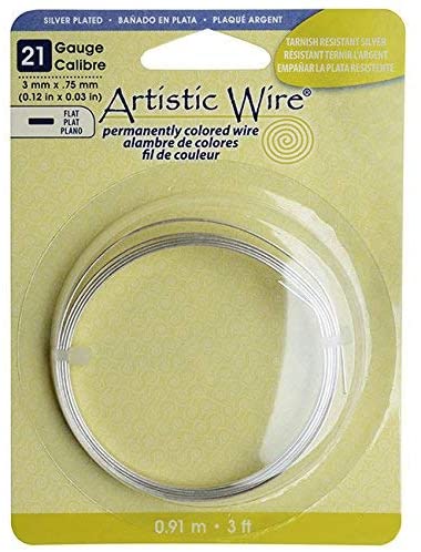 【 アーティスティックワイヤー 】 フラット シルバー Artistic Wire 21ゲージ #21 3mm 手芸 ビーズ ワ..