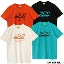 DIESEL ディーゼル Tシャツ メンズ レディース ユニセックス 半袖 クルーネック カットソー 男子 女子 男女兼用 白 ホワイト 黒 オレンジ ブルー グリーン ブラック T-DIEGOS-A5 A01849 0GRAM