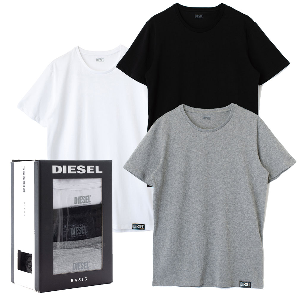 ディーゼル Tシャツ メンズ DIESEL ディーゼル UMTEE RANDAL 3PACK T-SHIRT 00SJ5L 0QAZY E3843 アンダーウェア インナー 丸首 下着 肌着 Tシャツ メンズ