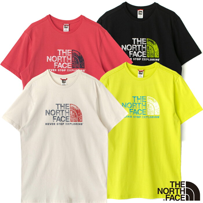 THE NORTH FACE メンズ レディース Tシャツ 半袖 カットソー クルーネック ハーフドームロゴ 黒 ブラック 黄色 イエロー 赤 レッド S/S RUST 2 TEE Tシャツ NF0A4M68