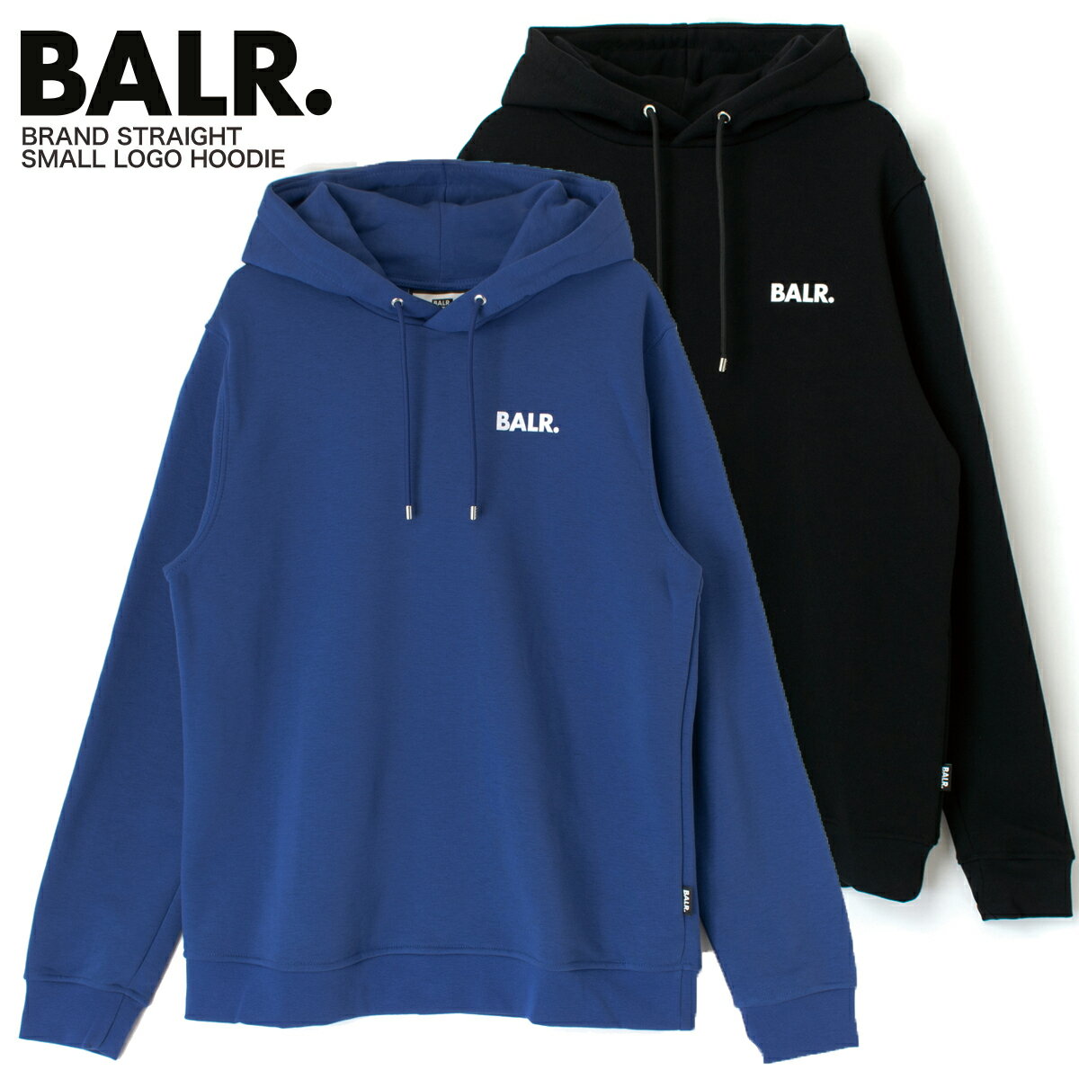 BALR. ボーラー BRAND STRAIGHT SMALL LOGO HOODIE B1261.1018 パーカー フーディー ロゴ メンズ レディース ユニセックス BLACK BLUE ブラック ブルー