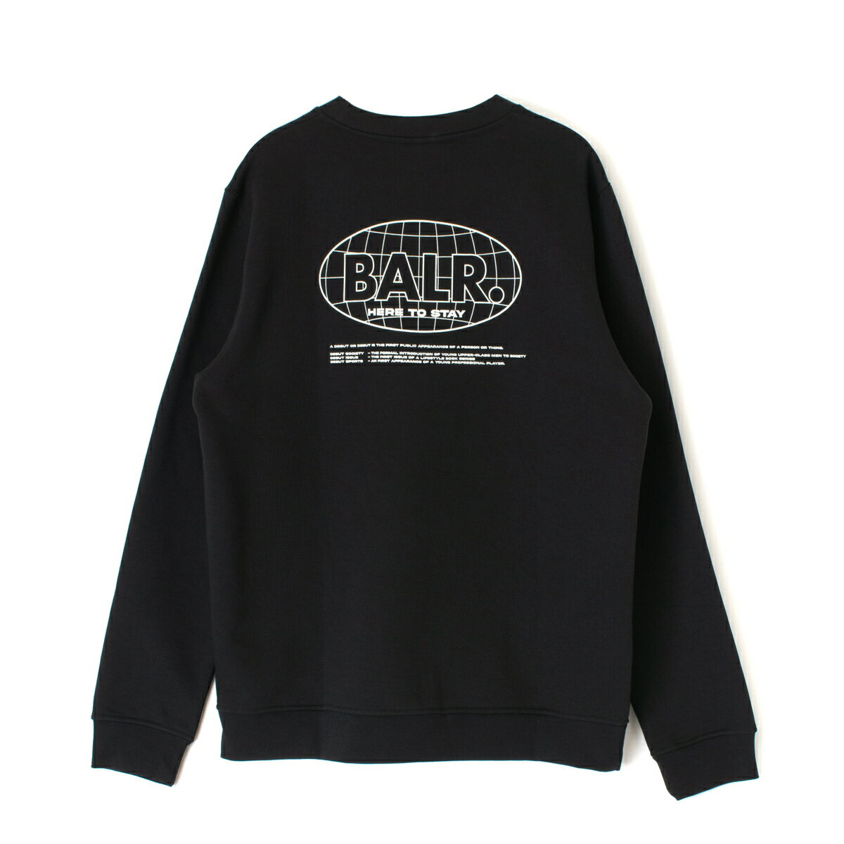 BALR. ボーラー OLAF STRAIGHT H2S GLOBE CREWNECK B1262.1069 トレーナー ロゴ メンズ レディース ユニセックス BLACK ブラック