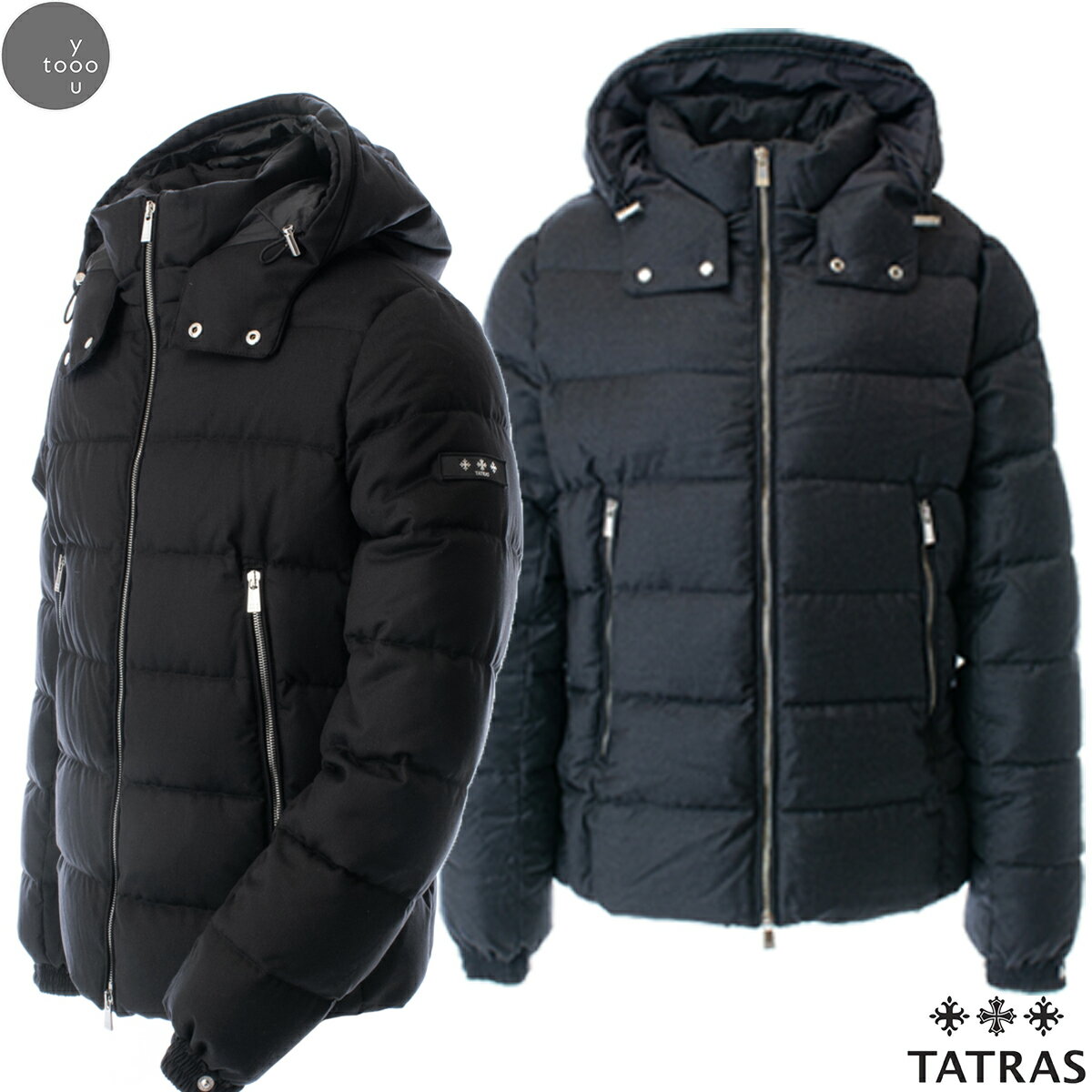 TATRAS タトラス DOMIZIANO ドミッツィアーノ メンズ ダウンジャケット MTAT23A4289-D 黒 Black Gray グレー ミドル丈 海外正規品