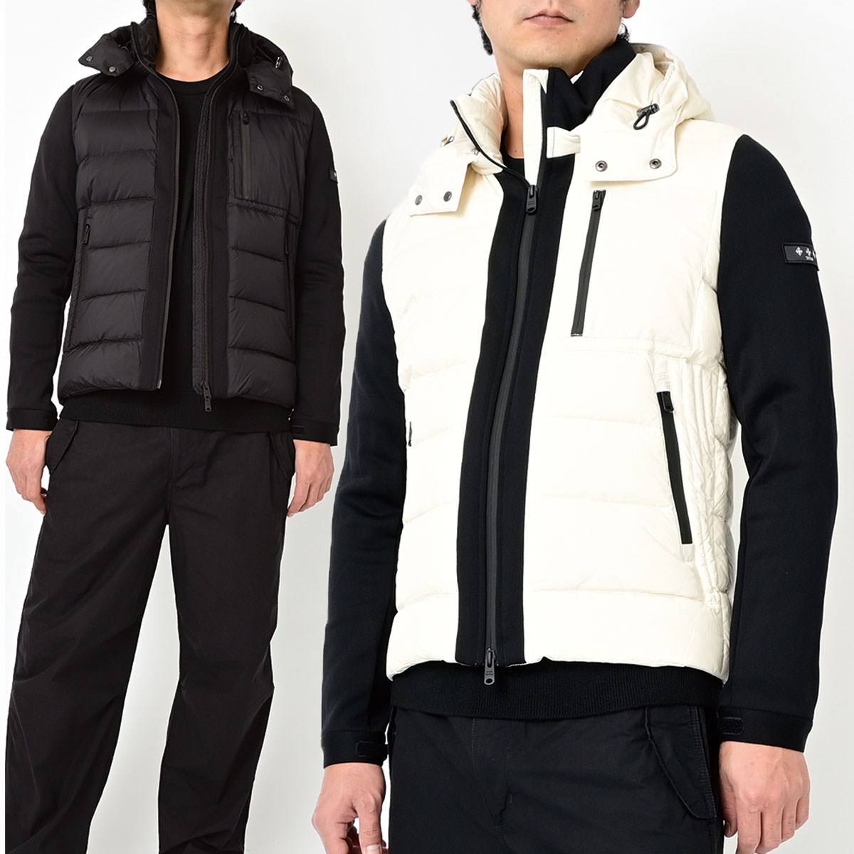【2025年 秋冬新作】TATRAS タトラス TARO タロ ダウンジャケット 袖ジャージ 切り替え メンズ 黒 Black アイボリー IVORY ショート...