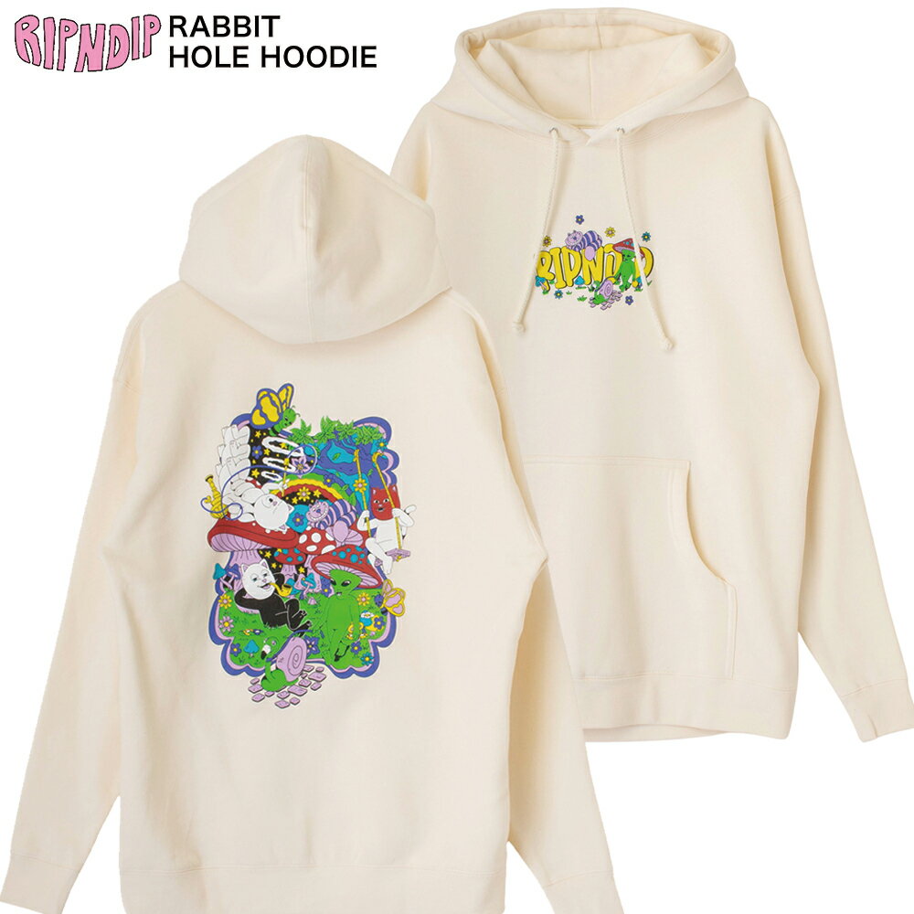 Rip N Dip Rabbit Hole Hoodie フーディ ホワイト系 パーカー 長袖 メンズ レディース ユニセックス ネコ スケボー スケートボード