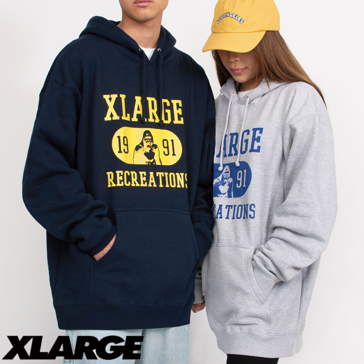 エクストララージ パーカー メンズ XLARGE RECREATIONS HOODIE スウェット パーカー フーディ ロゴ メンズ レディース プルオーバー グレー ネイビー カレッジ 海外サイズ 106231012003