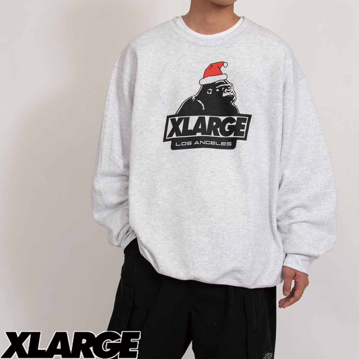 XLARGE GORILLA CLAUS CREWNECK ゴリラ ロゴ トレーナー メンズ レディース ユニセックス 男女兼用 ホワイト 106231012007