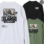 【2023年 秋冬新作】XLARGE x Dragon76 L/S Tee コラボ 長袖 Tシャツ カットソー ロゴ メンズ レディース ユニセックス 男女兼用 ホワイト グリーン ブラック 106233011003