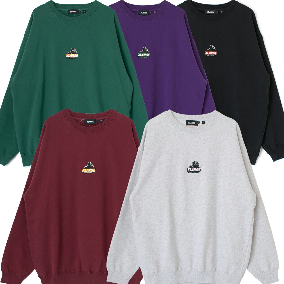 XLARGE OLD OG CREWNECK SWEAT ゴリラ ロゴ 刺繍 101223012009 メンズ レディース スエット トレーナー プルオーバー