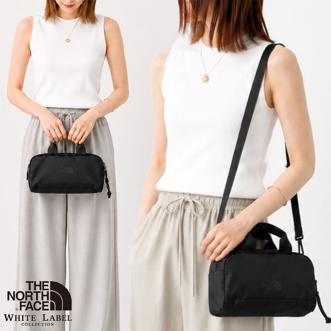 【韓国限定モデル★ホワイトレーベル正規品】ノースフェイス THE NORTH FACE KOREA BONNEY BOWLING BAG S ボウリング バッグ ママ リュック 斜めがけ 通勤 通学 旅行 NN2PR09J-BLK レディース [w]
