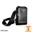 【マラソンポイント3倍 5/16 01:59まで】 そのまま渡せる プレゼント 父の日 PRADA プラダ ナイロン レザー スマホ バック ショルダーバック ...