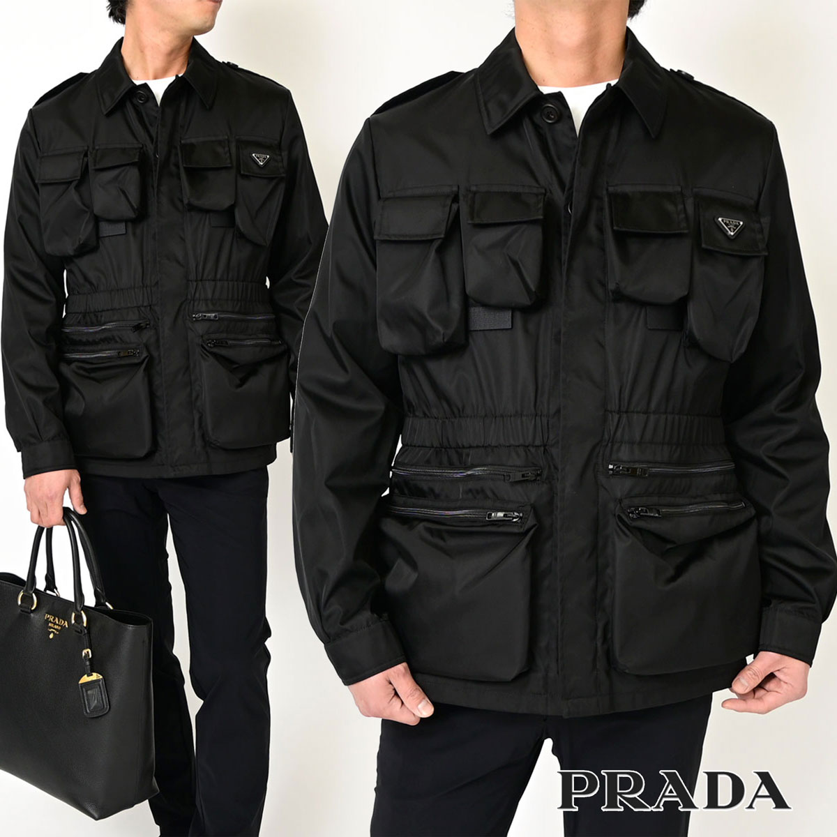 【新品 正規品】 PRADA プラダ Re-Nylon リナイロン サファリジャケット トライアングルロゴ ブルゾン SGC553