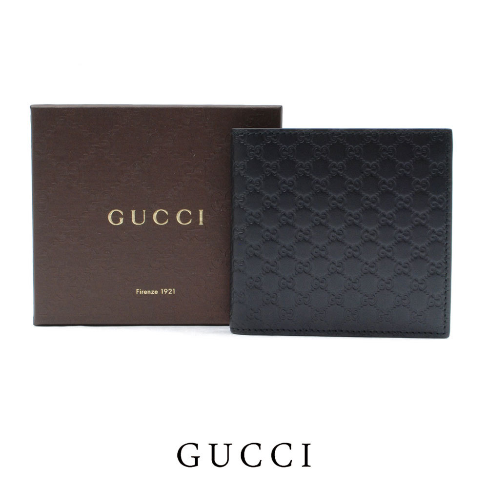 GUCCIグッチ二つ折り財布メンズmen's150413BMJIN1000ブラック