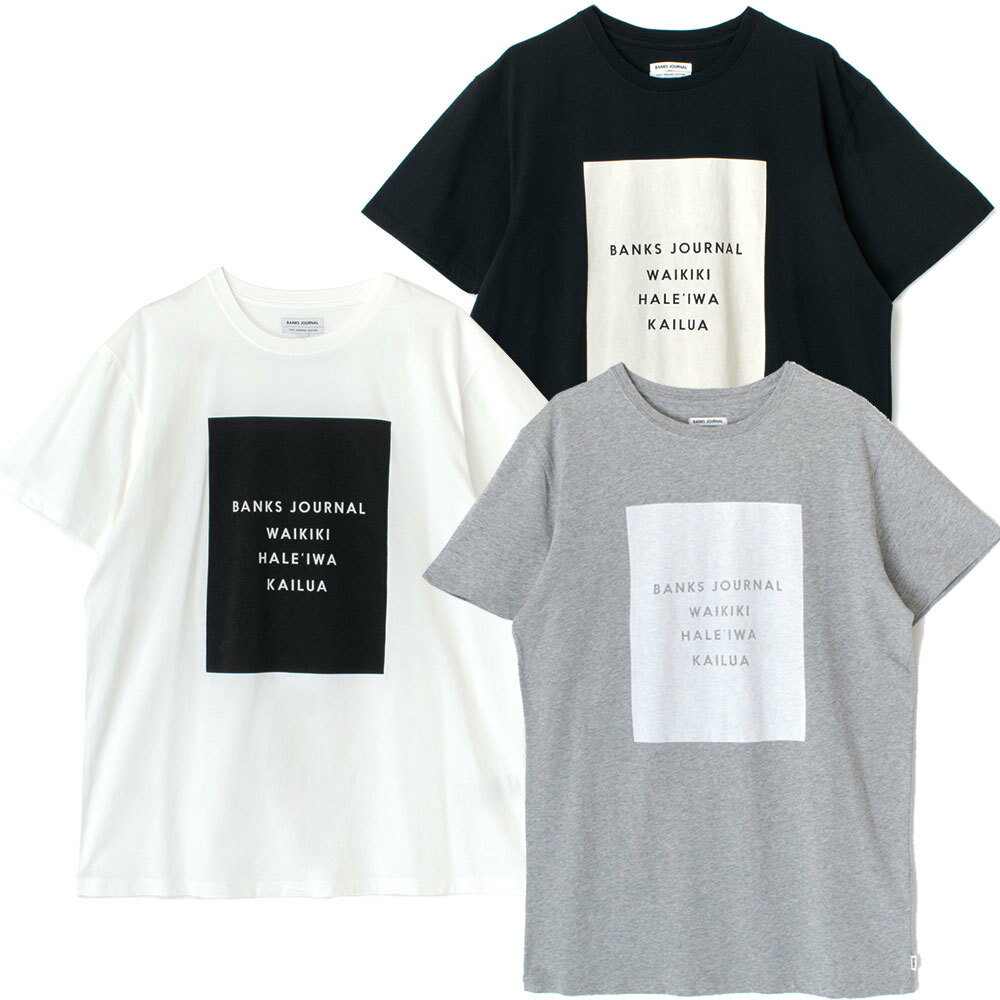 BANKS JOURNAL バンクス ジャーナル SMTS0015 ブランド ロゴ メンズ Tシャツ カットソー ホワイト 半袖 レディース ユニセックス 男女兼用 クルーネック 丸首 オシャレ 大人 かっこいい カッコイイ