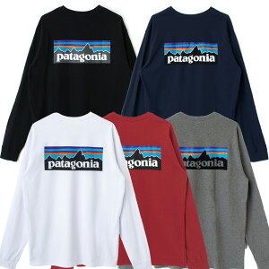 patagonia パタゴニア 38518 長袖 tシャツ レディース メンズ ユニセックス P-6 ロゴ・レスポンシビリティー Tシャツ 白 黒 グレー ネイビー