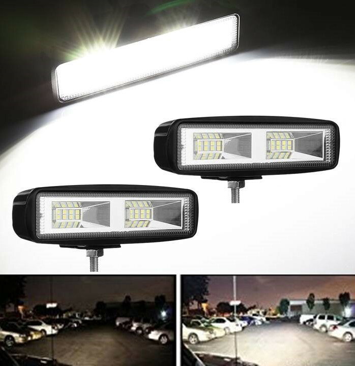 samsung製高輝度LED搭載 最新型 LED ワークライト 2個 作業灯 16LED ライトバー 広角タイプ 16連 12V/24V 48w 96w 防水