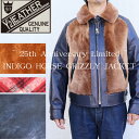 Y 039 2 LEATHER INDIGO HORSE GRIZZLY JACKET ~ 25th Anniversary Limited ~ ワイツーレザー 25周年記念 インディゴホース グリズリージャケット クマジャン レザージャケット ジャケット 天然 馬革 本革 ウール 日本製 職人手づくり