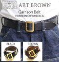アートブラウン ベルト メンズ ART BROWN　アートブラウン　VGB40142AB　クロムエクセル 40mm幅　ギャリソンベルト ゴールド　ホーウィン社 オイルドレザー グッズ　ベルト