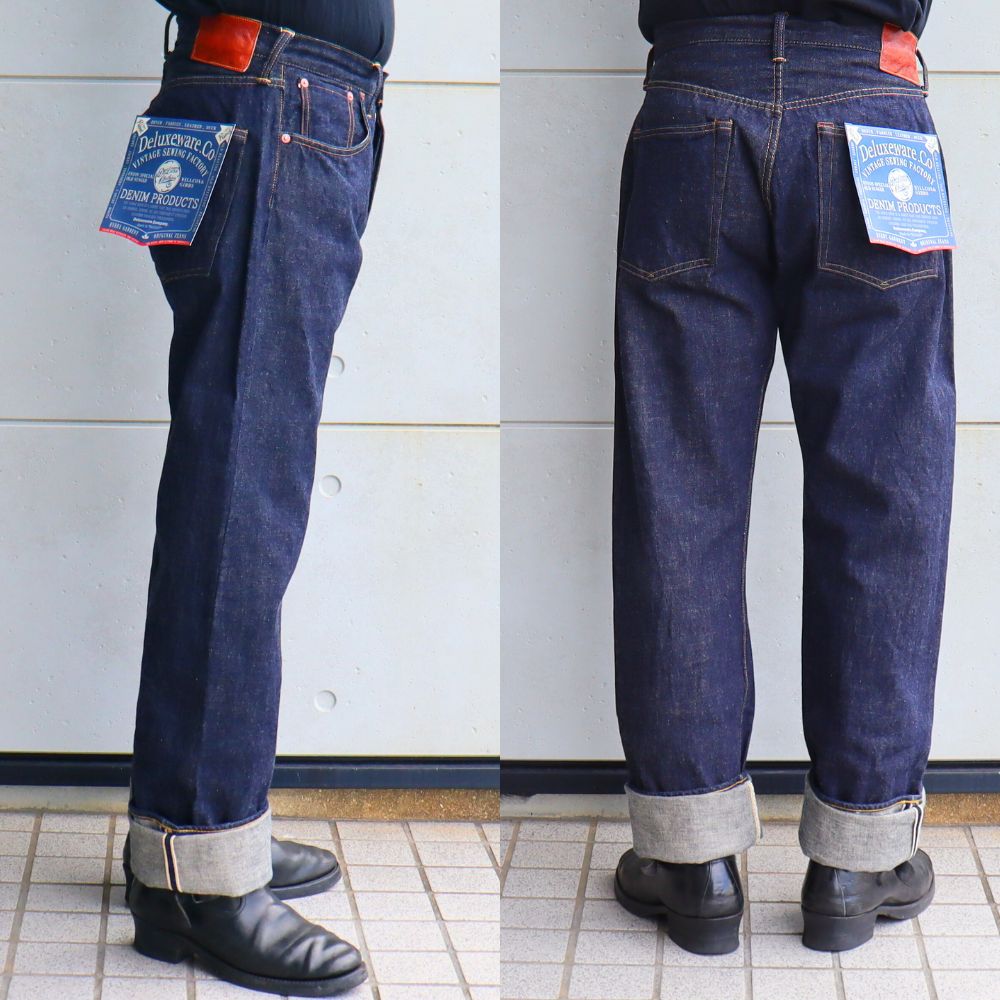 DELUXEWARE デラックスウエア VINTAGE TAPERED STRAIGHT 1953XX 13.6oz Dry Denim ドライデニム 旧式織機 時代再現 再現ジーンズ テーパードストレート クリムゾンバータック ヴィンテージパターン コットン100％ 日本製