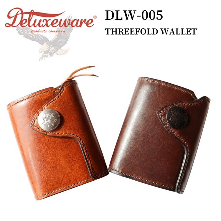 DELUXEWARE デラックスウエア DLW-005 THREEFOLD WALLET 3つ折りウォレット お財布 コンパクト HORSEHIDE ホースハイド deluxeware デラックスウエア