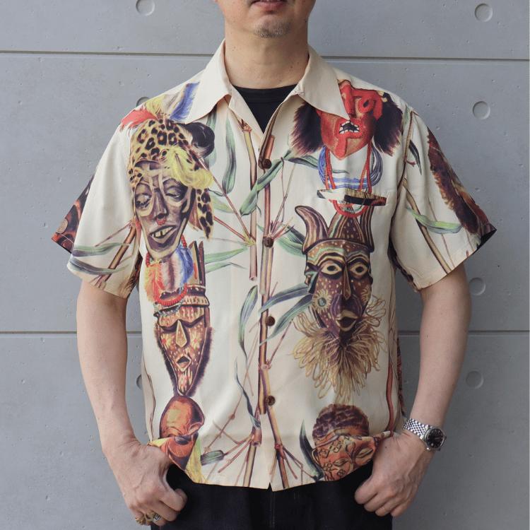 SUN SURF サンサーフ SS39481 SUN SURF SPECIAL EDITION “BATTLE MASK” ハワイアンシャツ アロハシャツ バトルマスク 半袖 日本製 made in japan