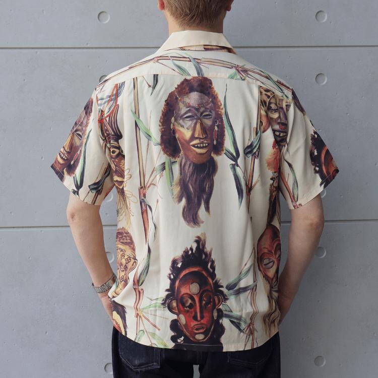 SUN SURF サンサーフ SS39481 SUN SURF SPECIAL EDITION “BATTLE MASK” ハワイアンシャツ アロハシャツ バトルマスク 半袖 日本製 made in japan