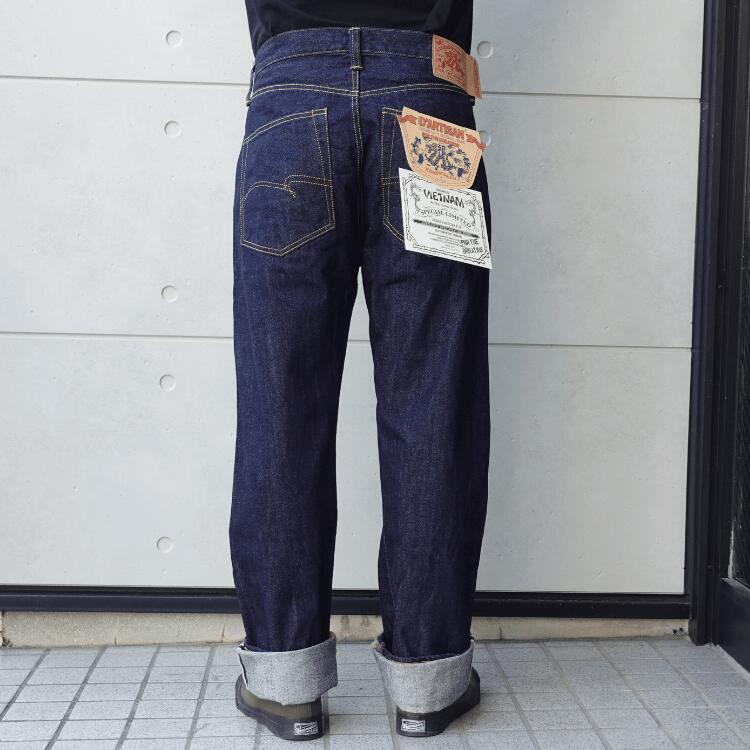 STUDIO D'ARTISAN ステュディオダルチザン D1909 ベトナム大戦ジーンズ 1960年代 「ベトナム大戦」モデル ペンキ仕様 タイガーストライプ迷彩 月桂樹ボタン ティアオフタグ 14oz レギュラーストレート ワンウォッシュ made in japan 国産ジーンズ