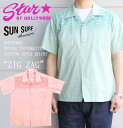 STAR OF HOLLYWOOD スターオブハリウッド SH39088 TYPEWRITER COTTON OPEN SHIRT “ZIG ZAG” タイプライター コットン オープン シャツ ジグザグ柄 プリント デザイン 半袖シャツ 東洋エンタープライズ サンサーフ(4)