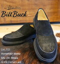 ビルトバックLot.772 Horsehair Vamp Slip-On Shoes ミッドセンチュリーデザインのコンフォートシューズです。ホースヘアヴァンプがビルとバックらしいドレスカジュアルスタイルを演出します。きめ細かいキップベロアをベースにヴァンプにはホースヘアを使用しています。軽量でクッション性と耐久性の高い発泡ラバーソールです。履き口のスリットには、サイドゴアラバーにも使用する堅牢度の高いエラスティック繊維を採用しています。デザインシューズに最適なセメンティッド製法を採用しています。※天然皮革のため個体差や部位差がございますのであらかじめご了承ください。カラー：BLACKサイズ(E)：7(25cm)　8(26cm)　9(27cm)　10(28cm)マテリアル：キップスキン　ホースヘアソール：Rubber