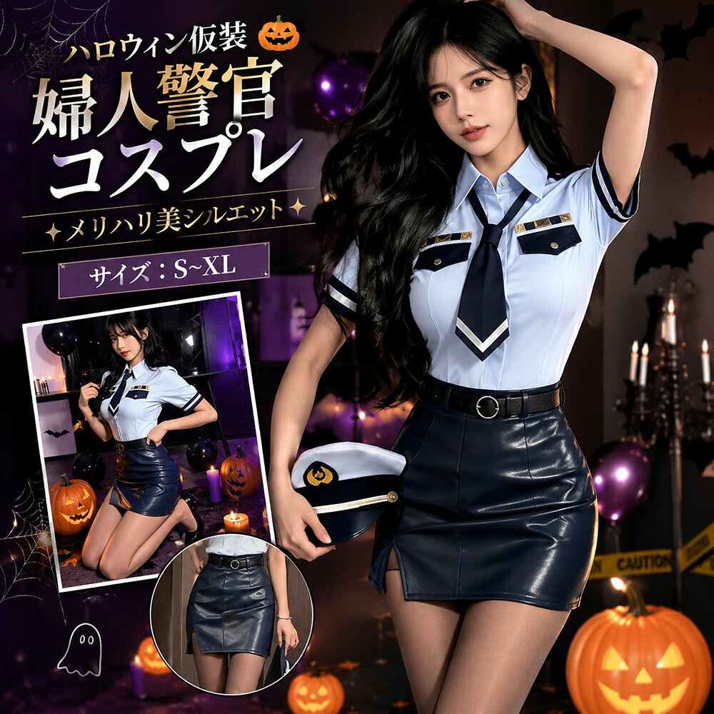 【豪華5点セット】ハロウィン 衣装 大人 コスプレ ポリス コスプレ衣装 ハロウィン コスプレ仮装 大人 コスプレ警察 …