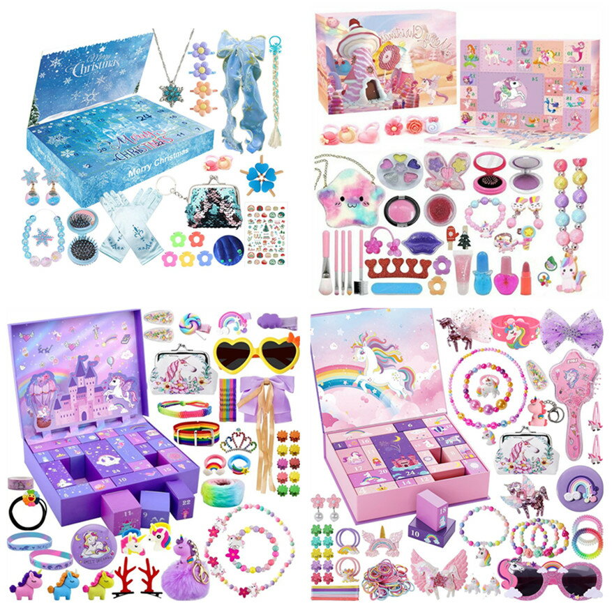 ＼2025新登場！P10倍バック／クリスマス カレンダー 2025 カウントダウン イクアップセット付き24日間クリスマスアドベントカレンダー 24日間のカウントダウン さまざまなメイクアップおもちゃ付き かわいいクリスマスギフト パーティーデコレーション