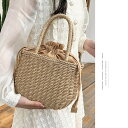 ★楽天3位獲得★かごバッグ レディース 小きめ レディース ファッション カゴバッグ 韓国 草編み 軽量 ハンドバッグ カバン トート キャンバス トート ins 大人 可愛い 2WAY ミニバッグ 旅行用 ファッション プレゼント ギフト(4)