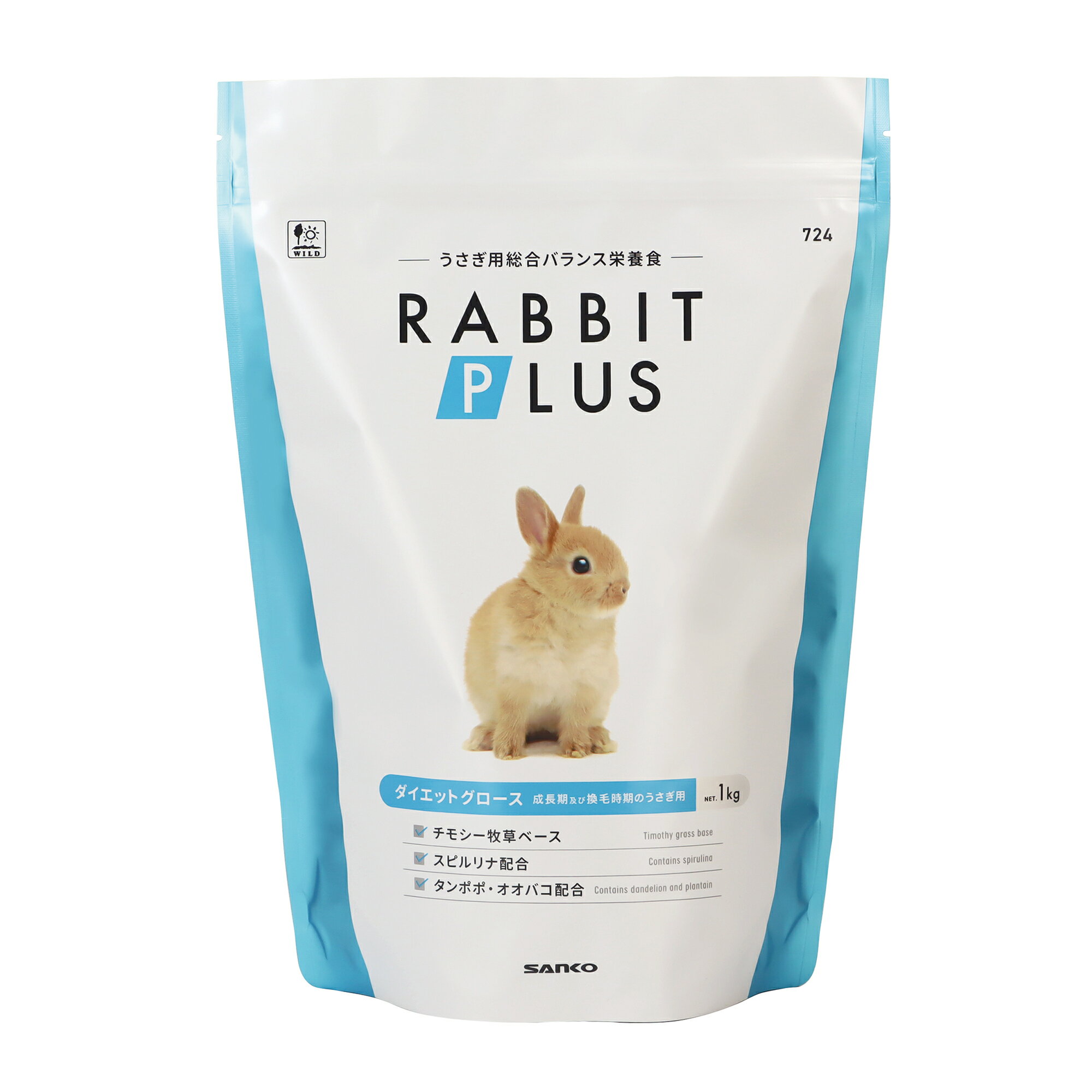 樂天商城 - ラビット プラス ダイエット・グロース 1kg 成長期および毛換え時期のうさぎ用 724 SANKO(三晃/サンコー)
