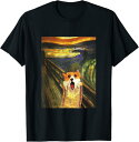【楽天スーパーSALE】コーギー 面白いtシャツ 犬 ムンクの叫び かわいい メンズ 子供 おもしろ 服 ネタ プレゼント わんこ Tシャツ