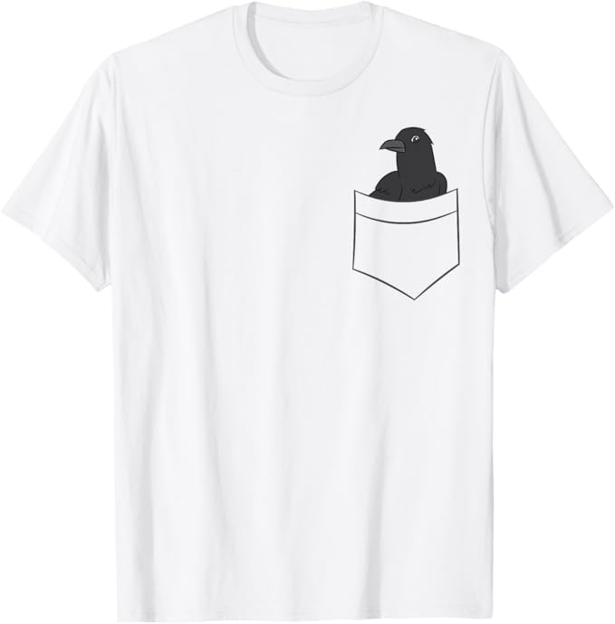 乐天商城 - ポケットの中のかわいいカラス ポケットの中のカラス 面白いポケットカラス ポケットの中のカラス Tシャツ