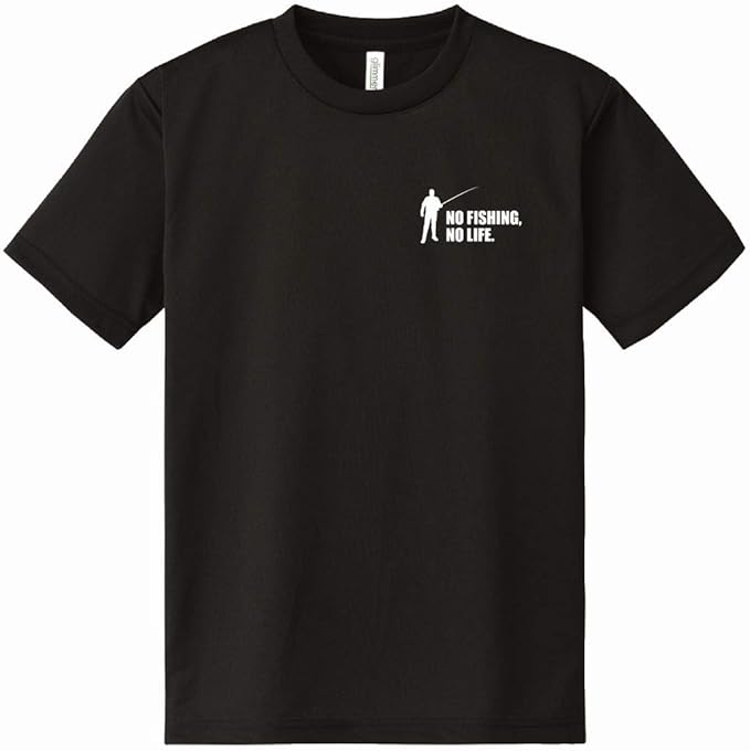 釣り NO FISHING NO LIFE ドライ Tシャツ フィシング 魚 つり 半袖 Tシャツ プレゼント パロディ ネタ おしゃれ スポーツ 柔らかい 丸首 通気性 笑える 変な Tシャツ 男女兼用 プレゼント