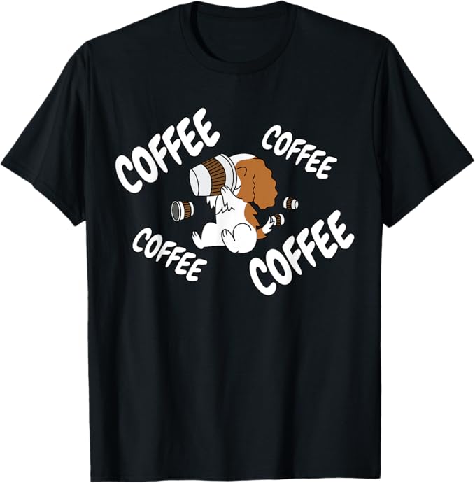 乐天商城 - キャバリエ キング チャールズ スパニエル 犬 コーヒー Tシャツ 筆絵 イラスト おもしろ Tシャツ 柔らかい 丸首 通気性 笑える 変な Tシャツ 男女兼用 プレゼント