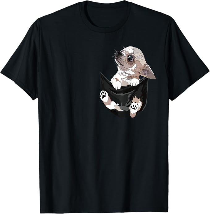 I Am Looking At You 面白い チワワ ポケット犬 お母さん 恋人 Tシャツ
