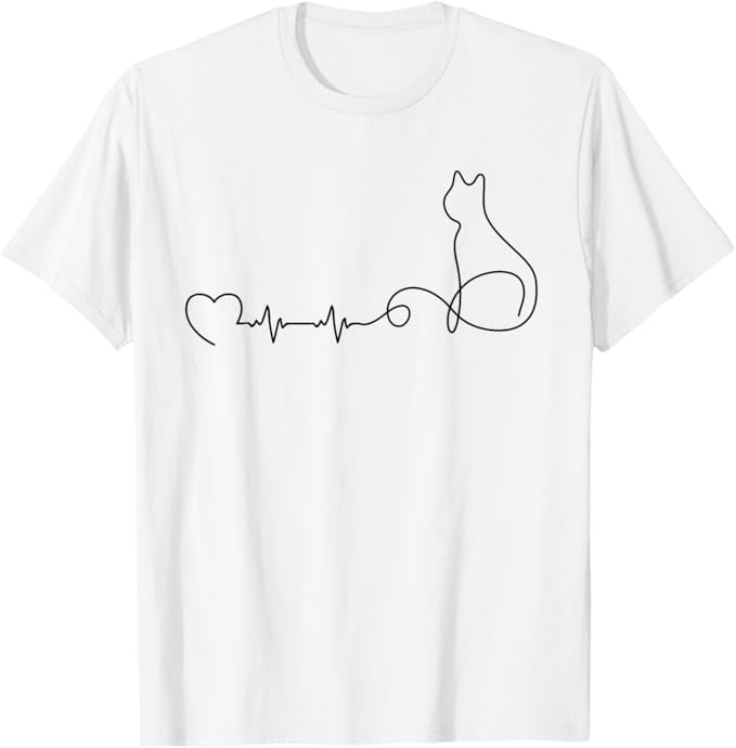 Rakuten - ネコ好きの心拍猫 ネコ愛 Tシャツ