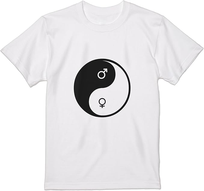 Rakuten - ユニーク 陰陽 白 黒 かわいい ユニーク Tシャツ おもしろ メンズ 半袖 プレゼント パロディ イラスト かわいい おもしろ 面白い 簡単 シンプル Tシャツ 柔らかい 丸首 通気性 笑える 変な 男女兼用 プレゼント