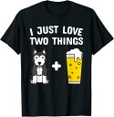 【楽天スーパーSALE】ビールシベリアン ハスキー犬 ビール Tシャツ 面白いビール好き イラスト シンプル ポップ ゆるくて かわいい イラスト Tシャツ プ...