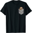 【楽天スーパーSALE】胸ポケットのナマケモノ Tシャツ 面白いナマケモノ Tシャツ イラスト シンプル ポップ ゆるくて かわいい イラスト Tシャツ プレゼ...