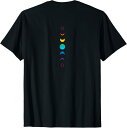 【楽天スーパーSALE】天空の月の満ち欠け バックプリント 虹の月天文学 Tシャツ 面白い イラスト シンプル ポップ ゆるくて かわいい イラスト Tシャツ ...