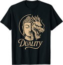 【楽天スーパーSALE】双対性 ブッダ ドラゴン 禅力 コントラスト アートワーク グラフィック Tシャツ おしゃれ インナー イラスト かわいい おしゃれ シ...